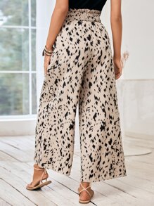 SHEIN Frenchy Quần nữ Dải chun Quần paper-bag Tất cả trên in Giải trí - Nhiều màu - Xem 3