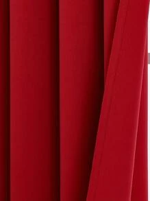 1 件纯色涤纶遮光窗帘布，变暗房间窗帘，隔热遮光窗帘，适用于客厅、卧室，红色 - 紅色 - 查看 5
