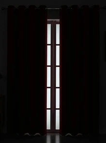 1 件纯色涤纶遮光窗帘布，变暗房间窗帘，隔热遮光窗帘，适用于客厅、卧室，红色 - 紅色 - 查看 8