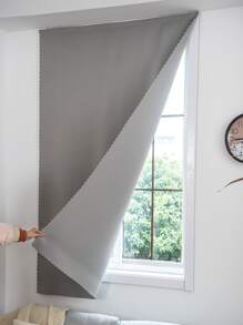 Rèm đơn màu trơn, Rèm đơn màu xám polyester hiện đại cho phòng ngủ và phòng khách - Màu Xám nhạt - Xem 2