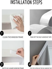 Rèm đơn màu trơn, Rèm đơn màu xám polyester hiện đại cho phòng ngủ và phòng khách - Màu Xám nhạt - Xem 4