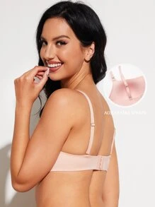 Deyllo Solid Wireless Bra - Baby Pink - View 2