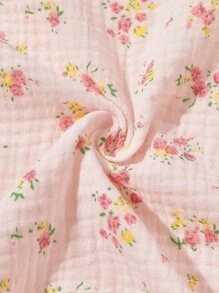 嬰兒花卉圖案繈褓毯 - 彩色 - 查看 2