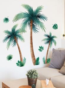 2入組/套PVC度假棕櫚樹圖案牆貼 - 彩色 - 查看 5