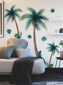 2入組/套PVC度假棕櫚樹圖案牆貼 - 彩色 - 查看 6