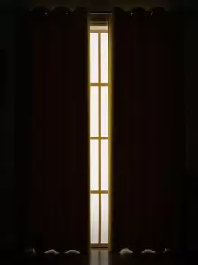 1pc Solid Color Blackout Curtain Panel, Thermal Insulated Room Darkening Curtain For Living Room, Bedroom, Yellow Color