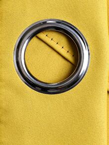 1pc Solid Color Blackout Curtain Panel, Thermal Insulated Room Darkening Curtain For Living Room, Bedroom, Yellow Color