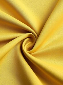 1pc Solid Color Blackout Curtain Panel, Thermal Insulated Room Darkening Curtain For Living Room, Bedroom, Yellow Color