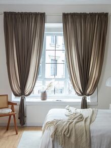 1入組單片窗簾極簡主義滌綸單片遮光窗簾適用於臥室和客廳 - 咖啡棕 - 查看 5