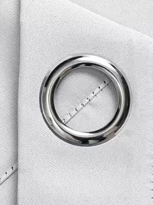 1pc Solid Color Polyester Blackout Curtain, Darkening Room Curtain, Thermal Insulation Blackout Curtain For Living Room/Bedroom Decoration, Light Grey - Light Grey - View 8