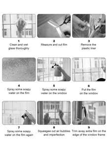 1roll Floral Pattern Decorative Film, Modern Waterproof Watercolor Flower Print Window Sticker For Household - Multicolor - View 5