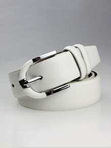 Hombres Cinturón con hebilla metálica - Blanco - Ver 1
