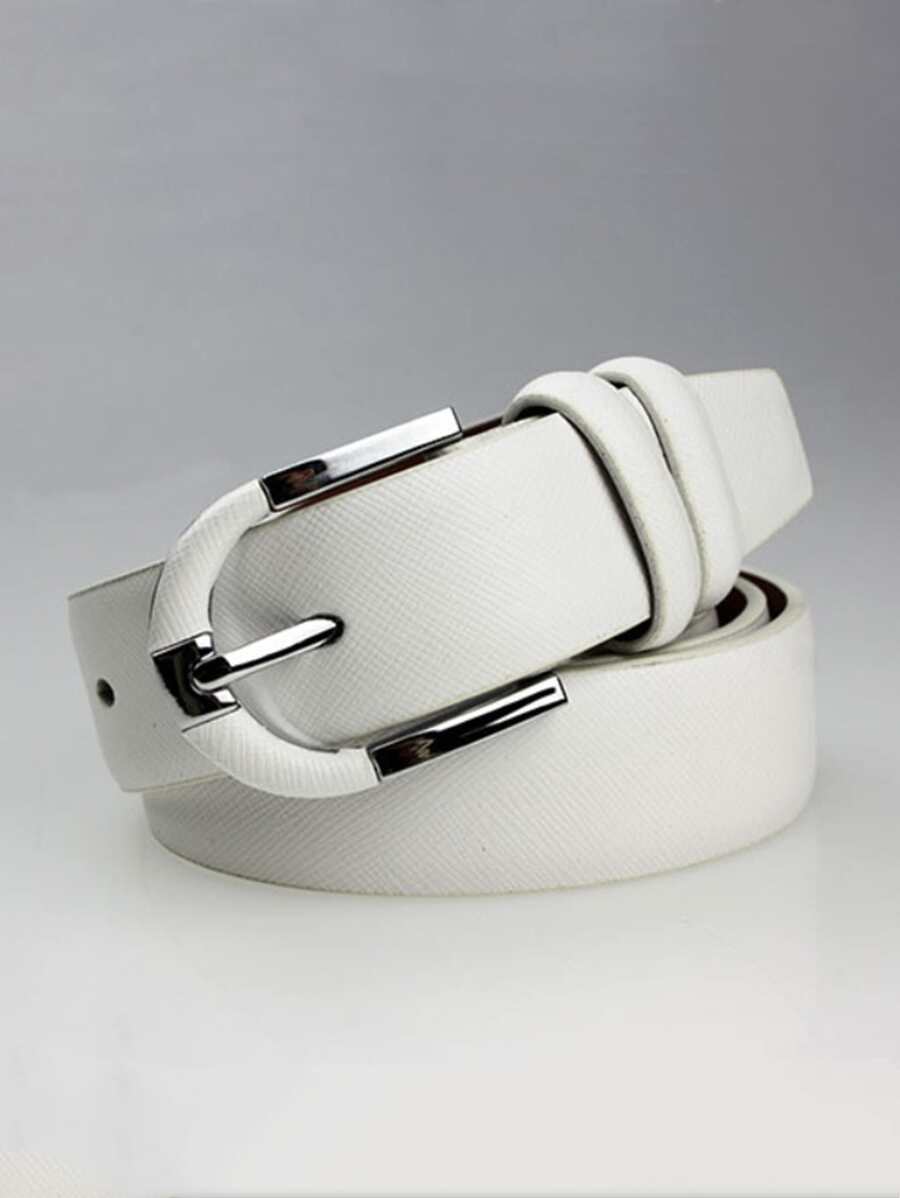 Hombres Cinturón con hebilla metálica - Blanco - Ver 1