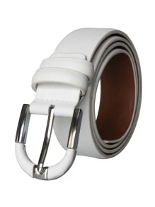 Hombres Cinturón con hebilla metálica - Blanco - Ver 2