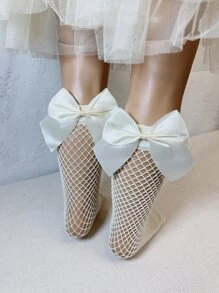 3 đôi Vớ lưới hình nơ trang trí nơ cho bé gái tập đi - Nhiều màu - Xem 5