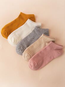 5 đôi Vớ mắt cá chân rắn - Nhiều màu - Xem 1