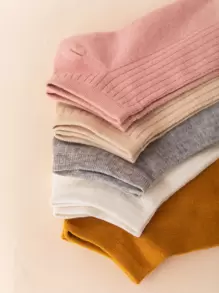 5 đôi Vớ mắt cá chân rắn - Nhiều màu - Xem 3