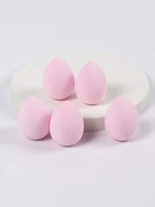 5入組化妝海綿套裝，粉底混合美容海綿，完美適用於液體、面霜和粉末，多色化妝海綿，不含乳膠乾濕兩用粉底化妝品化妝粉撲，適用於粉霜，適合所有膚質 - 粉色 - 查看 3