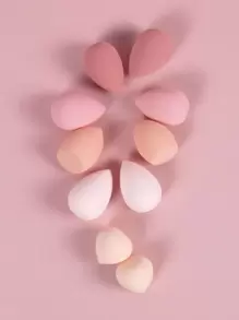 10个迷你美妆蛋套装，多色美妆蛋，粉底晕染美妆蛋，适用于液体、膏状和粉状产品，多色美妆蛋，不含乳胶，干湿两用，粉底化妆粉扑，适合所有肤质，价格实惠，圣诞礼物，化妆品，化妆工具，便宜好物，礼物，女士礼物，圣诞礼物 - 彩色 - 查看 2