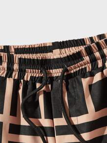 Manfinity VCAY Men Geo Print Drawstring Waist Shorts - Multicolor - View 3