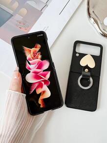 愛心裝飾手機殼帶圓環支架 - 黑色 - 查看 5