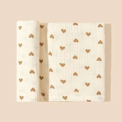1入組嬰兒愛心圖案繈褓毯