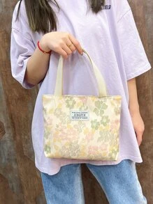 花卉圖案字母貼飾方包 - 彩色 - 查看 5