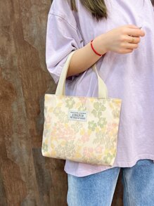 花卉圖案字母貼飾方包 - 彩色 - 查看 6