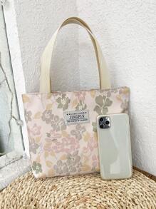 花卉圖案字母貼飾方包 - 彩色 - 查看 7