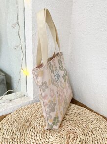 花卉圖案字母貼飾方包 - 彩色 - 查看 8