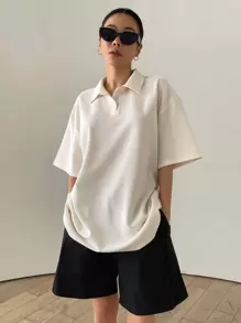 DAZY Slogan Graphic Ribbed Knit Drop Shoulder Tee Advance THE MEANING OF LIFE IS TO HAVE A GOAL PURSUE YOU NO MATTER WHAT YOUR GOAL IS YOU WILL SLOWLY ACHIEVE EVERYTHING IF YOU ARE FIRM AND KEEPWORKING HARD The Power Of Imagination Makes Us Infinite Oversized T-Shirt