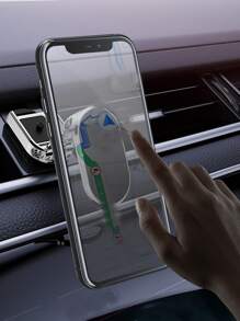 1入組鋅合金磁性可調節手機車載支架 - 銀色 - 查看 3