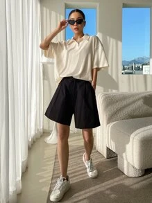 DAZY Slogan Graphic Ribbed Knit Drop Shoulder Tee Advance THE MEANING OF LIFE IS TO HAVE A GOAL PURSUE YOU NO MATTER WHAT YOUR GOAL IS YOU WILL SLOWLY ACHIEVE EVERYTHING IF YOU ARE FIRM AND KEEPWORKING HARD The Power Of Imagination Makes Us Infinite Oversized T-Shirt