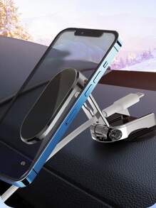 1入組鋅合金磁性可調節手機車載支架 - 銀色 - 查看 4