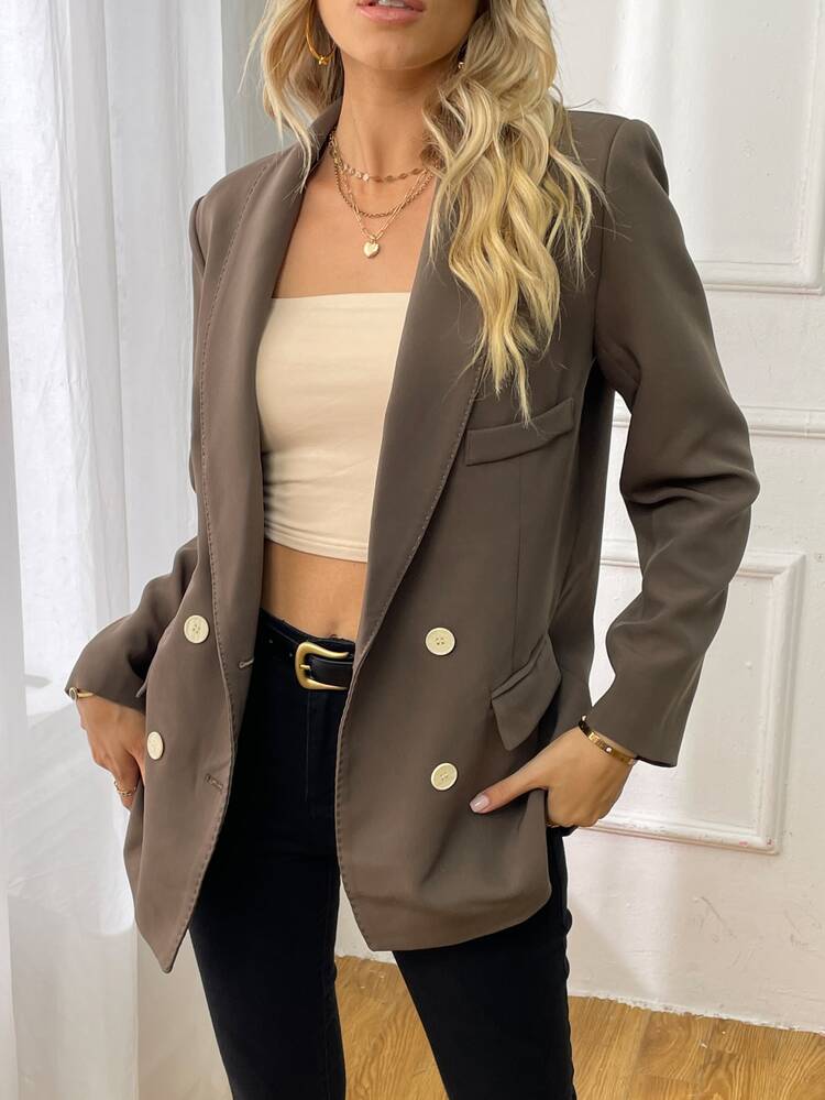Shawl Collar Double Breasted Blazer
