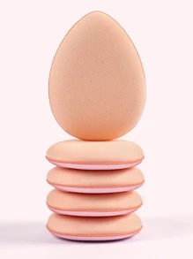 MAANGE 5 Mini Kích Thước Ngón Tay Bộ Bông Trang Điểm Mút Trang Điểm Kem Nền Che Khuyết Điểm Chi Tiết Bông Phấn Mỹ Phẩm Chuyên Nghiệp Đệm Puff Dụng Cụ Trang Điểm - Hồng - Xem 3