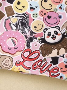 SHEIN Tween Girl Cartoon All Over Print Casual Simple Spaghetti Strap Dress ,Summer