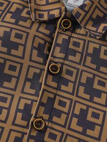 Jumpsuit bé trai Tương phản ràng buộc Nút phía trước Tất cả trên in Giải trí - Nhiều màu - Xem 6