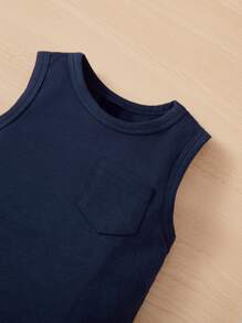 SHEIN Baby Boy 3pcs Solid Tank Bodysuit - Mint Green - View 3