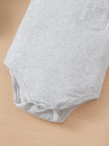 SHEIN Baby Boy 3pcs Solid Tank Bodysuit - Mint Green - View 4