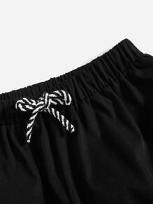 SHEIN Boys Letter Patched Detail Flap Pocket Cargo Pants