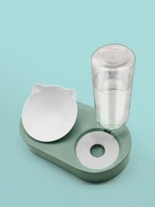 4入組卡通耳朵設計寵物餵食器帶飲水瓶套裝