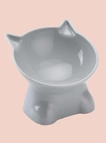 1入組貓耳設計寵物碗 - 淺灰色 - 查看 2