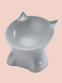 1入組貓耳設計寵物碗 - 淺灰色 - 查看 3