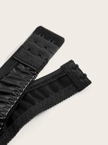 3件PU皮革內衣套裝附裙子 - 黑色 - 查看 3