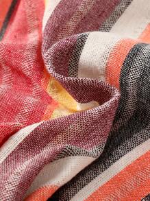 嬰兒條紋印花前紐扣上衣和前蝴蝶結短褲 - 彩色 - 查看 7