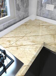 1pc PVC Kitchen Sticker, Modern Marble Pattern Waterproof Oil-Proof Wall Renovation Sticker For Kitchen, Stickers, Wall Decal, Vinyl Decal For Home Decorations, Spring Decoration Items Refresh Your Home, Rama Decoration Stickers Gifts Birthday Graduation