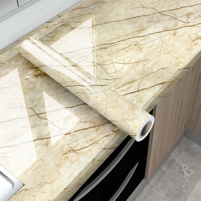 1 ملصق مطبخ من البي في سي، ملصق تجديد جداري مقاوم للماء والزيت بنمط رخام حديث للمطبخ، ملصقات، ملصق جداري، ملصق فينيل لديكورات المنزل، عناصر ديكور الربيع لتحديث منزلك، ملصقات ديكور رامة هدايا عيد الميلاد والتخرج