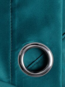 1 件纯色遮光窗帘布，涤纶，使房间变暗，隔热，适用于客厅、卧室，窗帘颜色：水鸭蓝