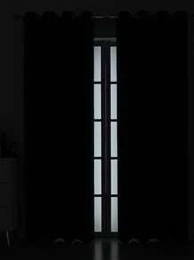 1pc Solid Color Polyester Blackout Curtain Panel, Room Darkening Thermal Insulated Curtains For Living Room, Bedroom, Blackish Blue - Navy Blue - View 4